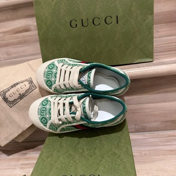 Authentic Gucci GG Kids Tennis Sneakers Size 28 - Picture 5 of 8
